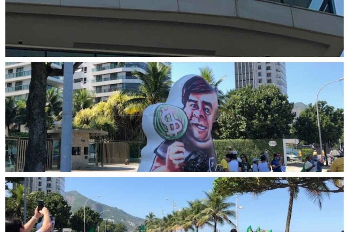 Bolsonaristas interditam avenida para manifestação contra Witzel e Maia