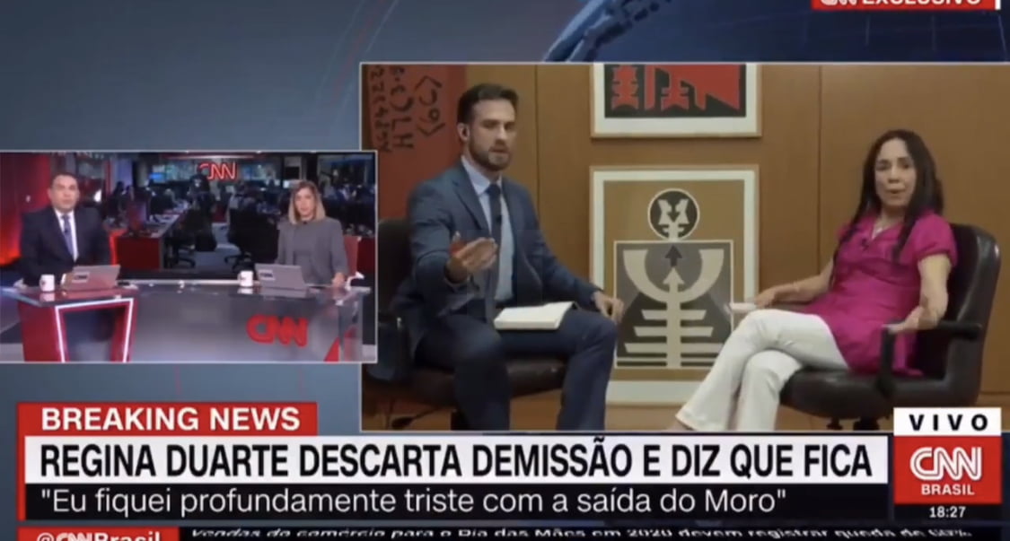O DEPRIMENTE CHILIQUE DE REGINA DUARTE AO VIVO NA CNN