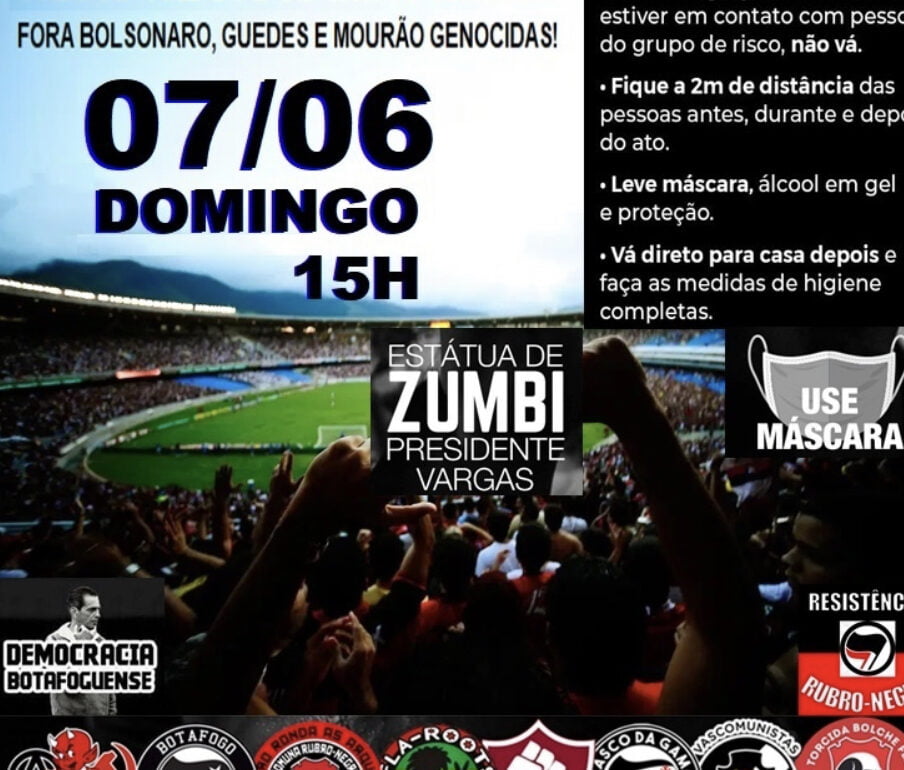 Rio terá protesto contra Bolsonaro amanhã no monumento Zumbi dos Palmares