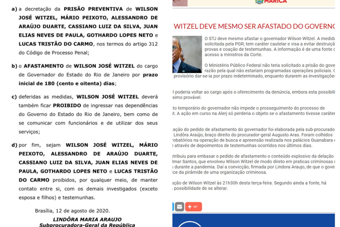 Agenda do Poder acerta na mosca ao antecipar afastamento de Witzel em 12 agosto