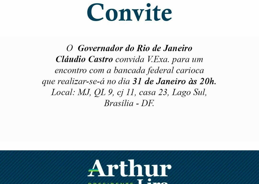 Castro promove jantar com a bancada do Rio em apoio a Arthur Lira