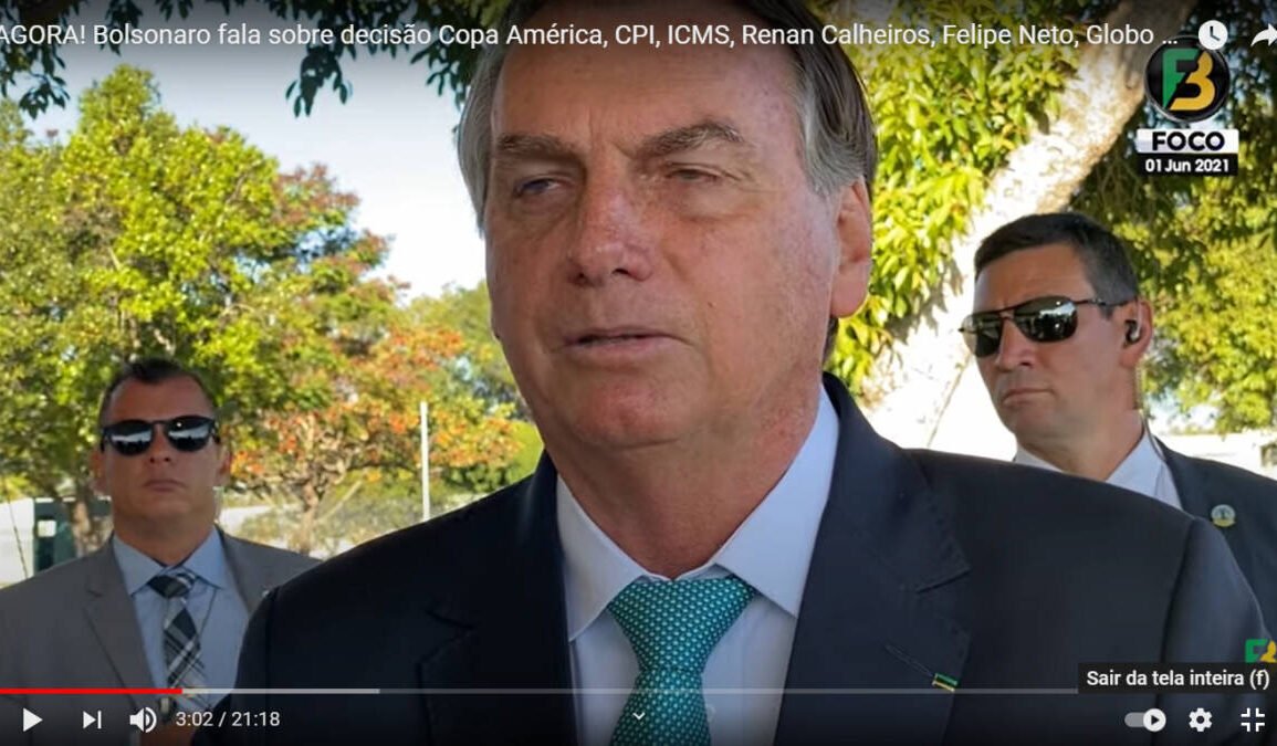 Bolsonaro afirma que vai ter Copa América no Brasil e ameaça concessão da REDE GLOBO (veja vídeo)