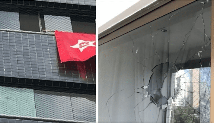 Apartamento com bandeira de Lula na janela é metralhado de madrugada no Recife