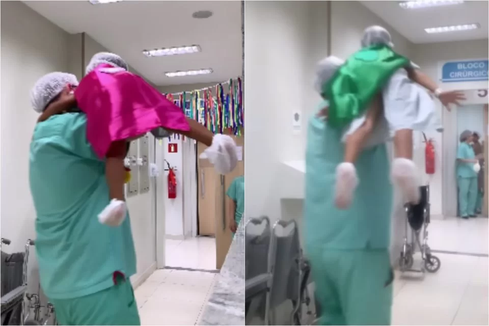 Médico leva crianças para centro cirúrgico vestidas de personagens: “Com a fantasia, elas nem percebem que estão no hospital” (vídeo)