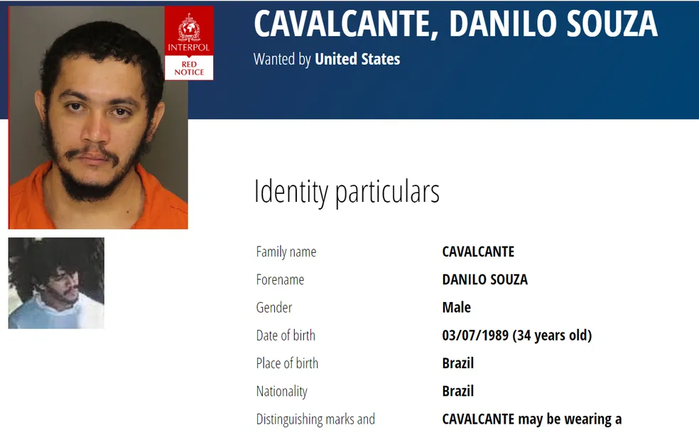 Nos Estados Unidos, fugitivo brasileiro é incluído na lista da Interpol