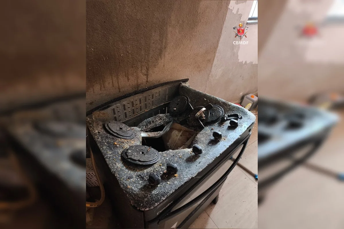 Panela de pressão explode e destrói parte de cozinha no DF, mas ninguém fica ferido