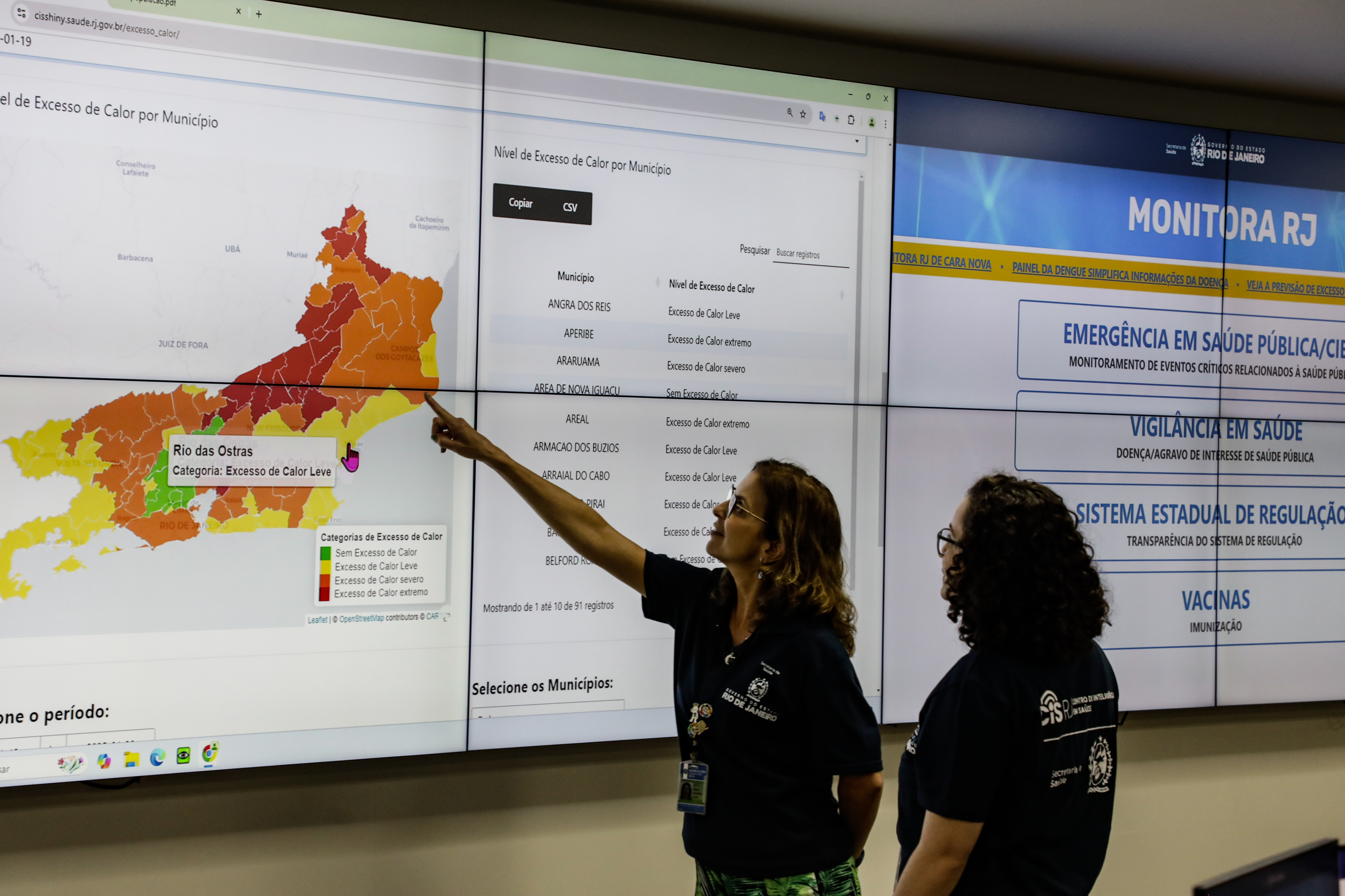 Centro de Inteligência em Saúde do Estado do Rio de Janeiro monitora temperatura no estado/Divulgação secretária estadual de Saúde