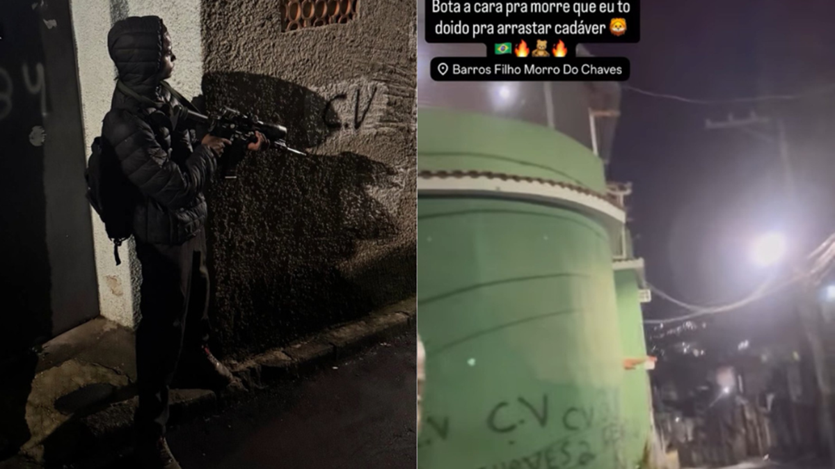 ‘Bota a cara pra morrer’: Traficantes do TCP gravam invasão em área do CV no Morro do Chaves; veja
