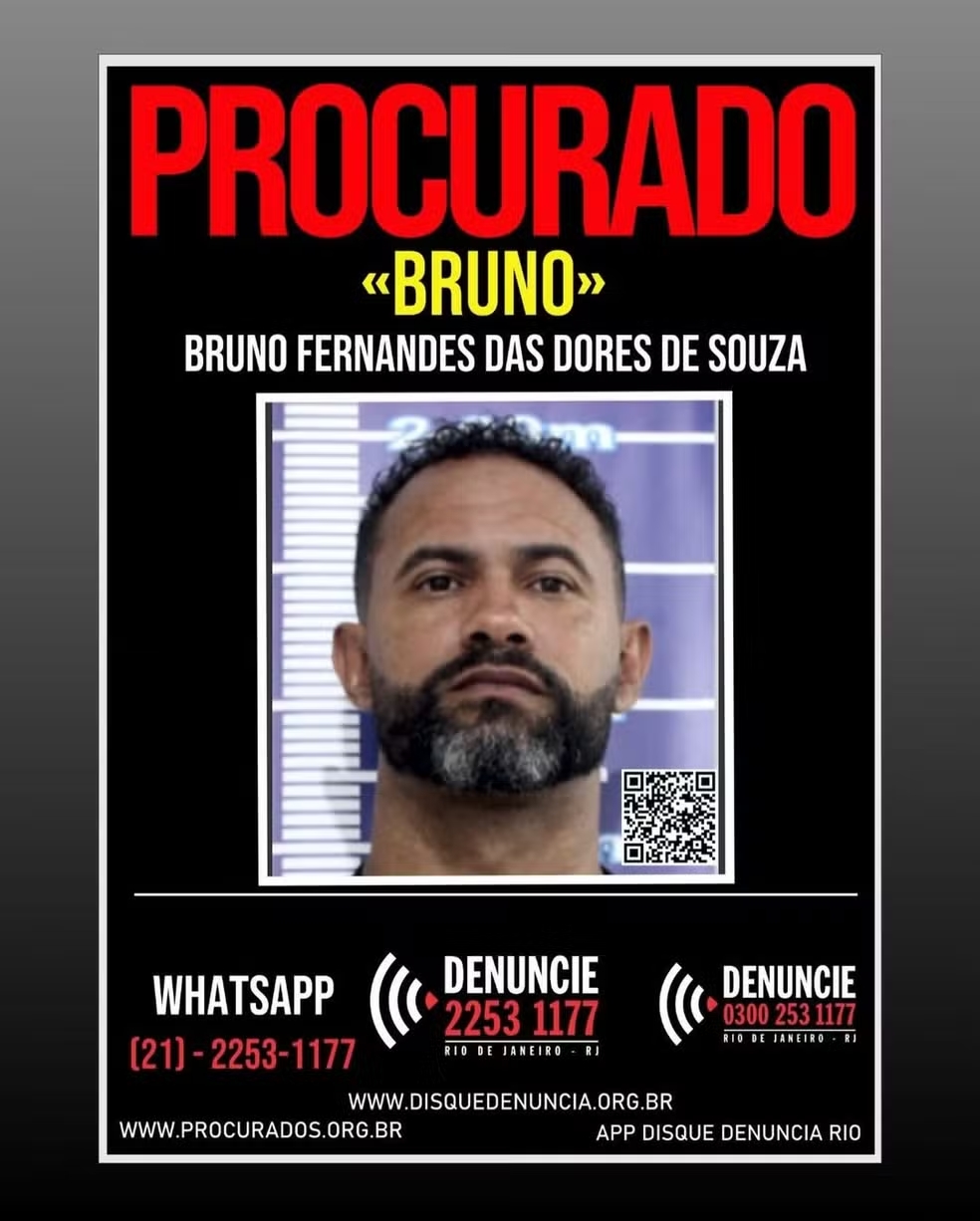 Disque Denúncia divulga cartaz de foragido do goleiro Bruno
