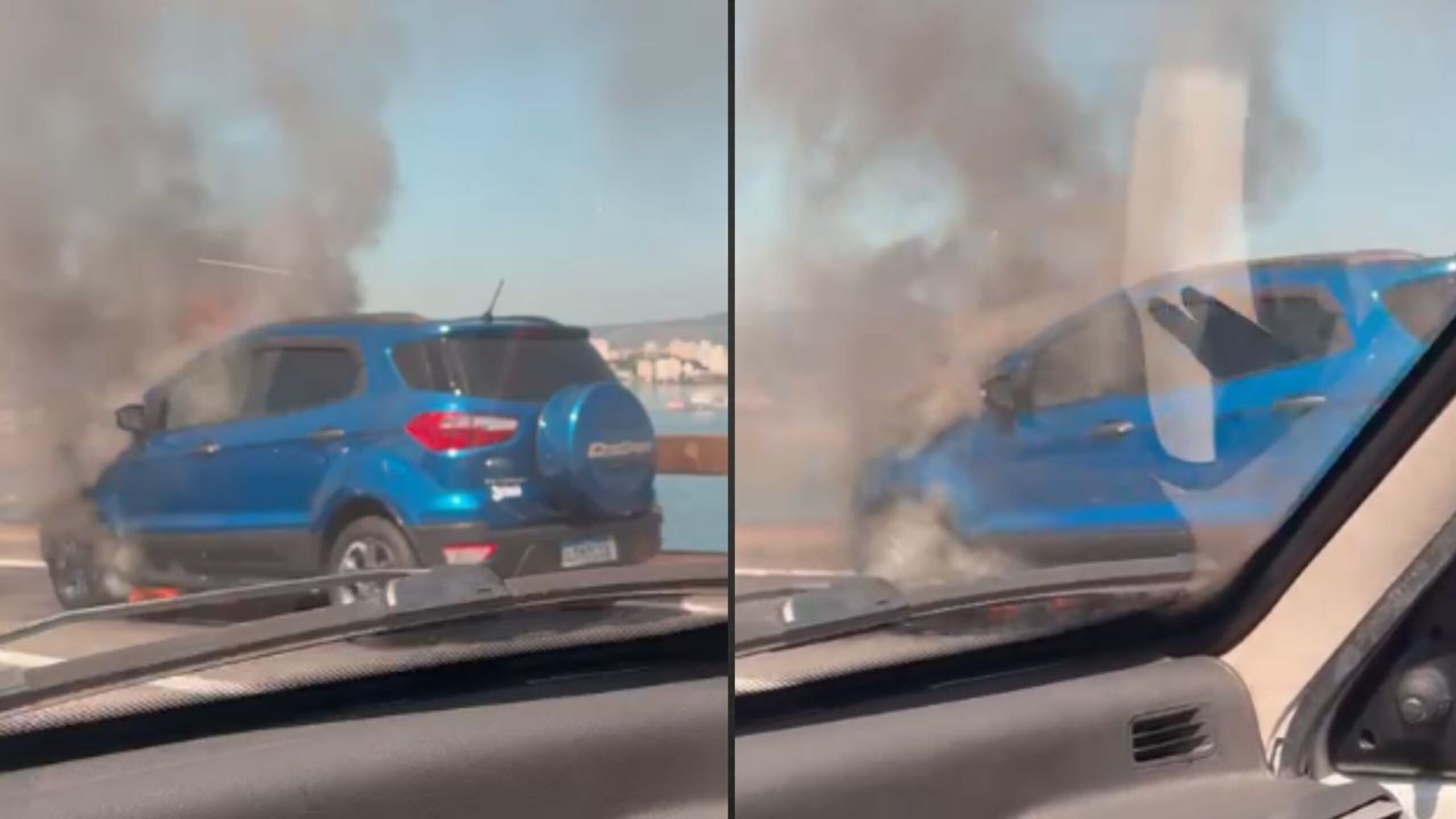 Ponte Rio-Niterói é fechada após carro pegar fogo no Vão Central