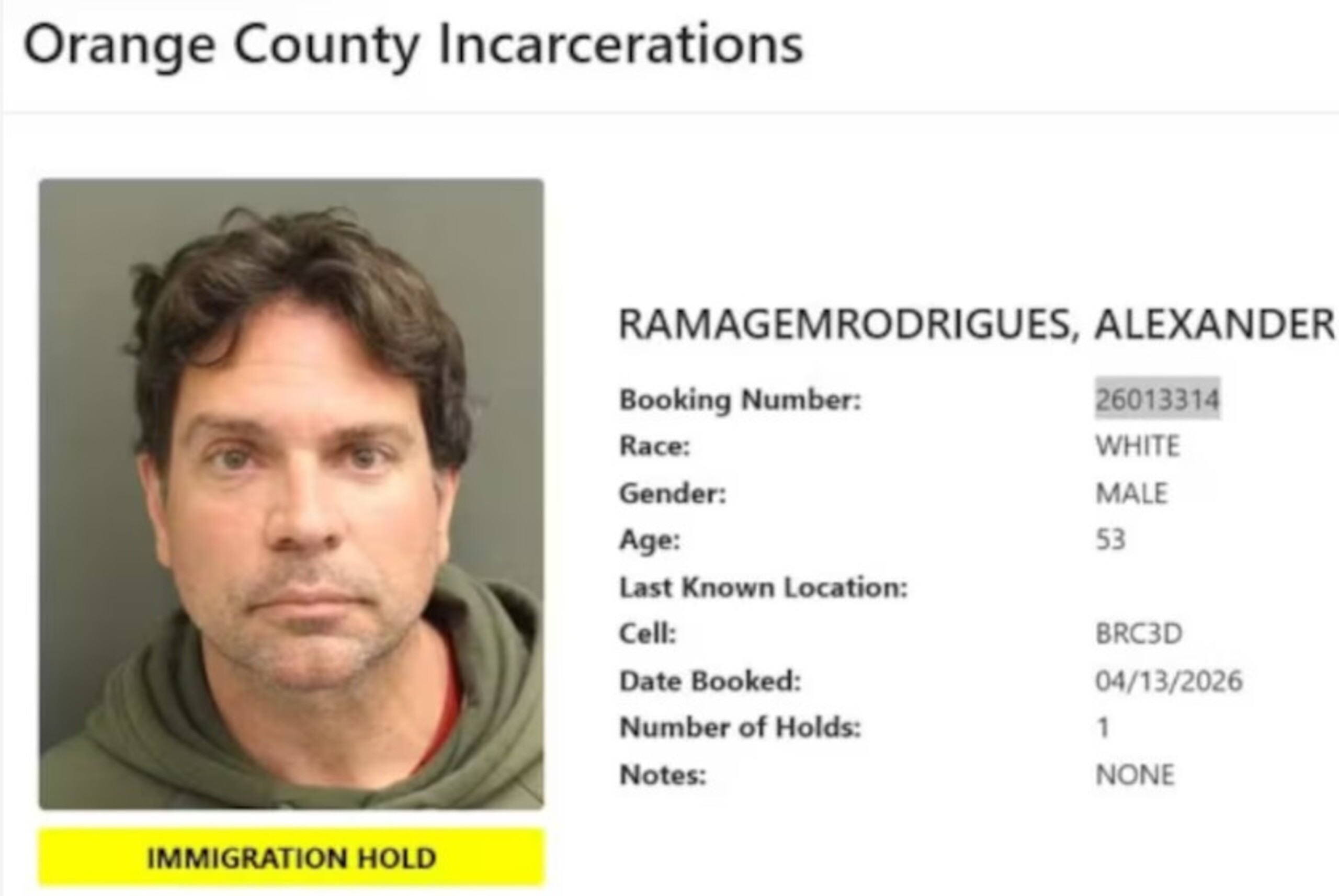 Foto de Alexandre Ramagem detido nos EUA é divulgada pelo serviço de imigração