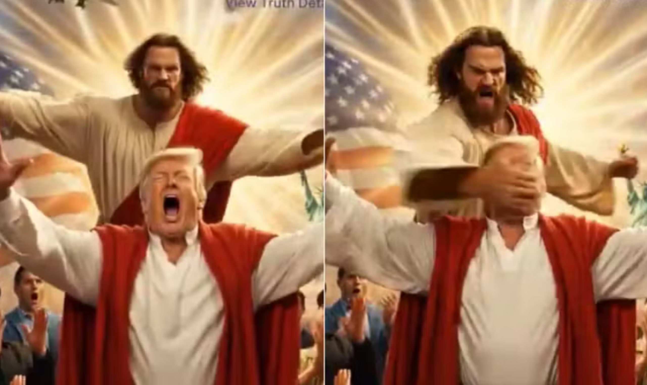 Embaixada iraniana compartilha vídeo com IA em que Jesus ataca Trump e viraliza: ‘Seu acerto de contas chegou’