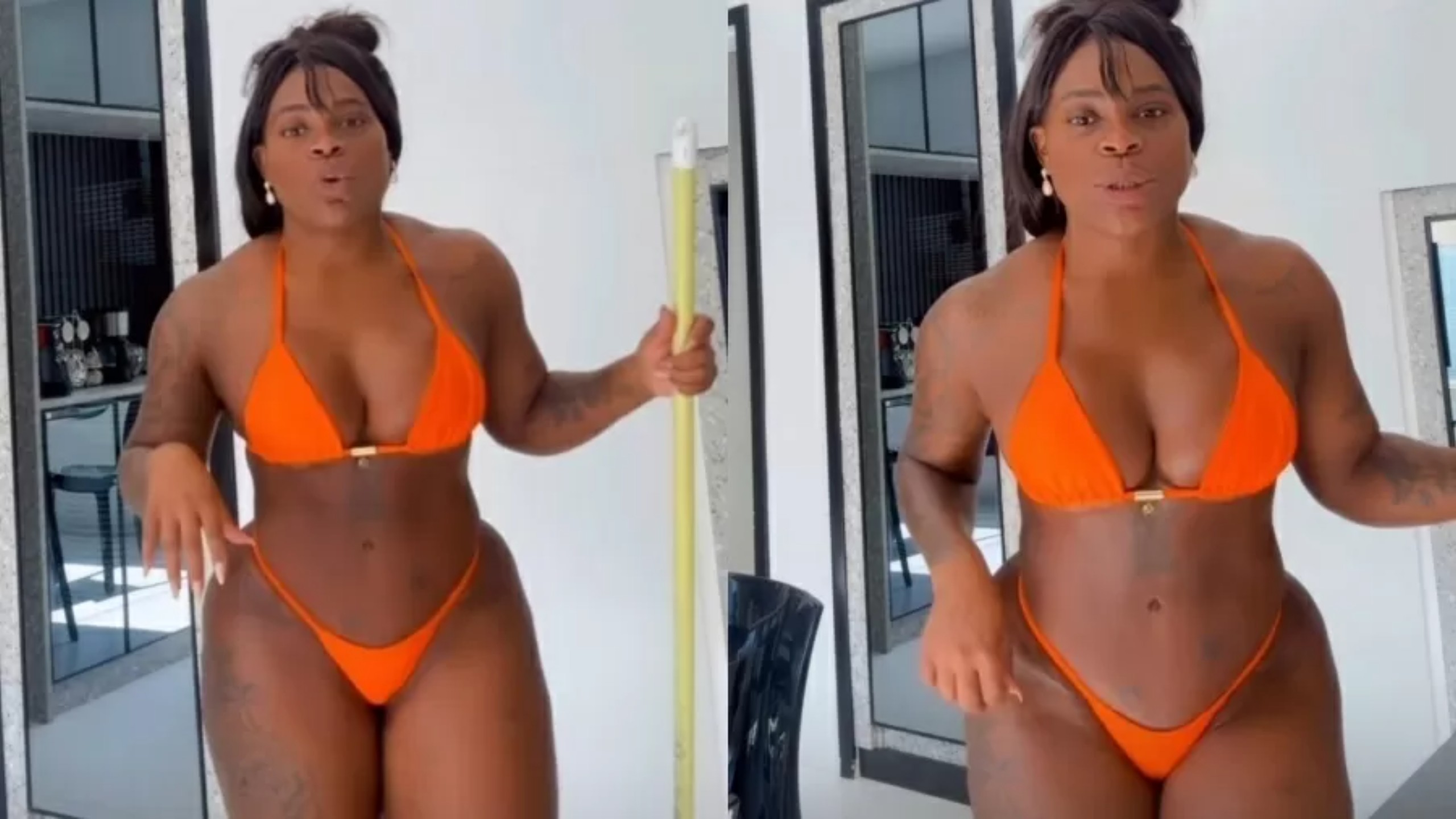 Jojo Todynho mostra rotina de faxina de biquíni após perder mais de 90 kg