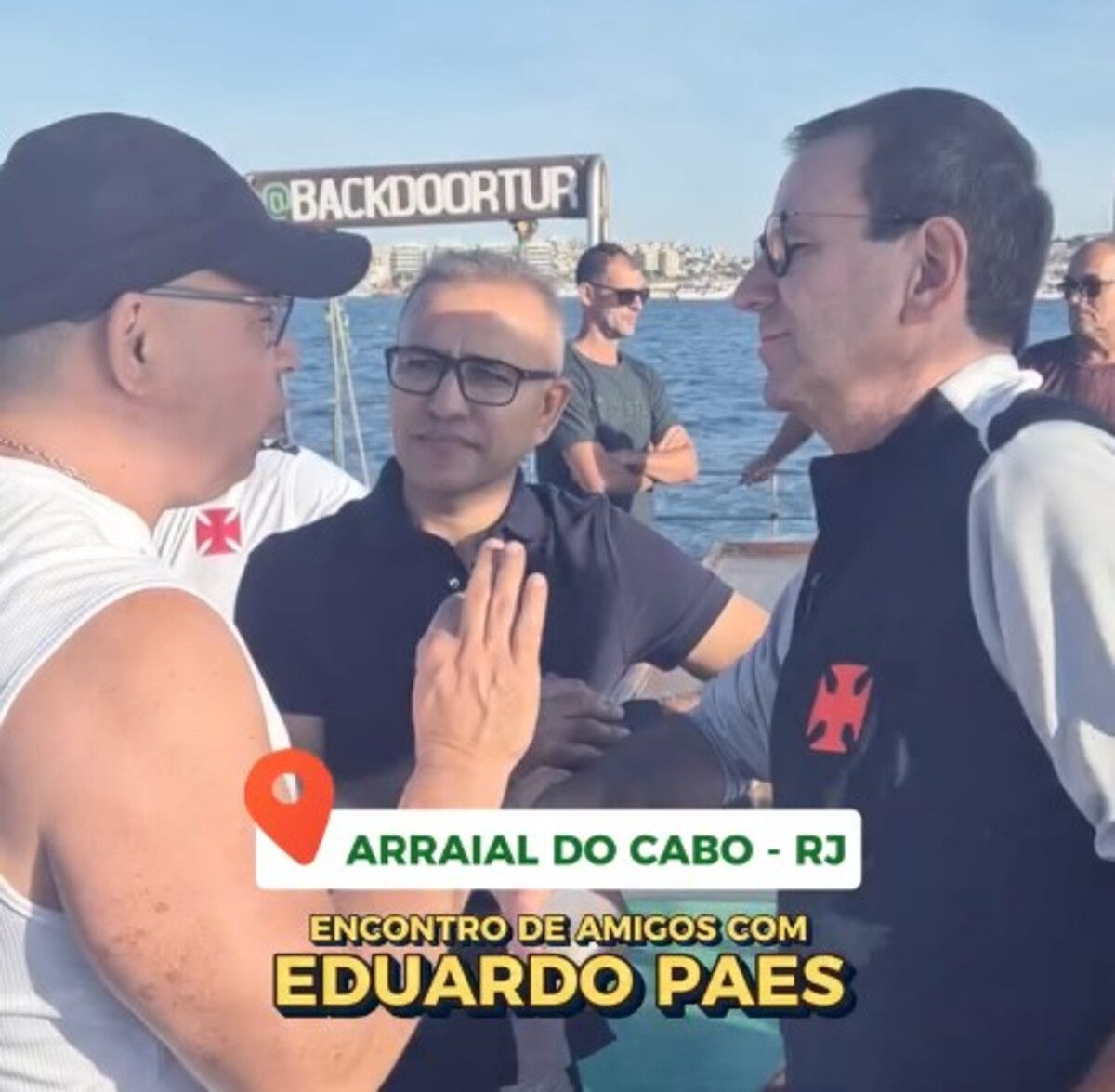 Pré-campanha movimenta Arraial com ‘encontro de amigos’ entre Paes e prefeito do PL