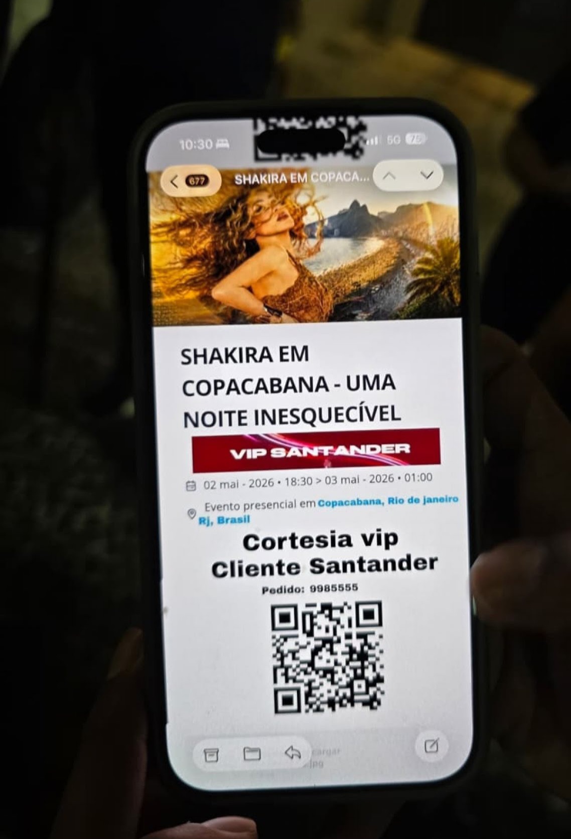 Homem é preso por vender ingressos falsos de R$ 1,5 mil para show gratuito de Shakira no Rio