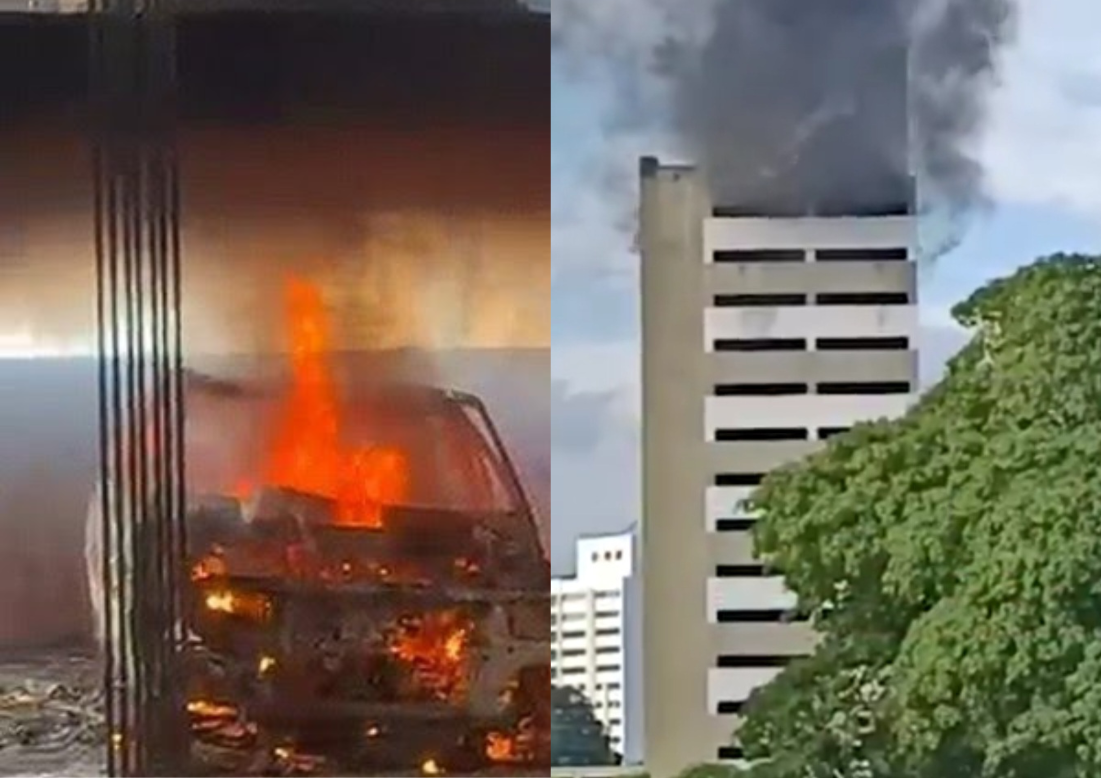 Incêndio atinge edifício-garagem e assusta comerciantes no Centro do Rio