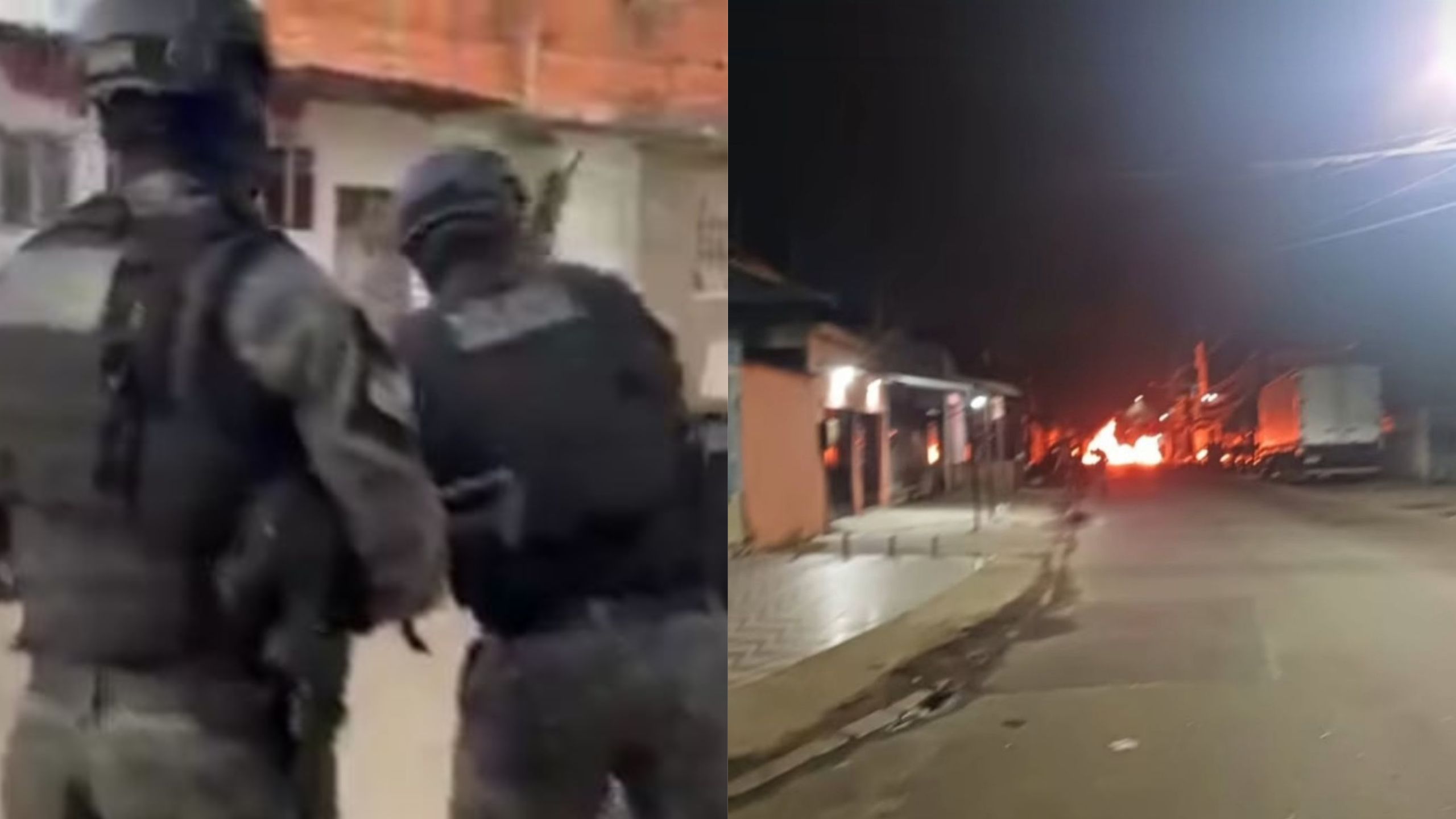 Operação da PM mira crime organizado em Bangu; suspeitos atearam fogo em barricadas; vídeo