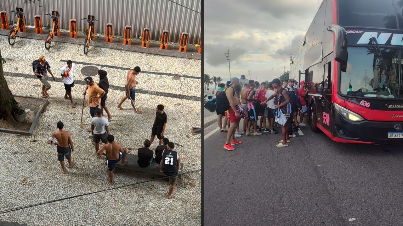 Leme vira palco de briga entre argentinos e brasileiros horas antes de Vasco x Barracas