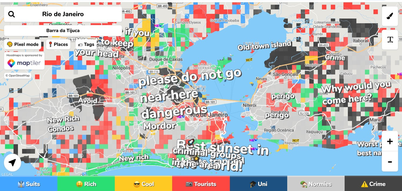 Mapa divide o Rio por ‘tribos’ e vira guia bem-humorado para turistas