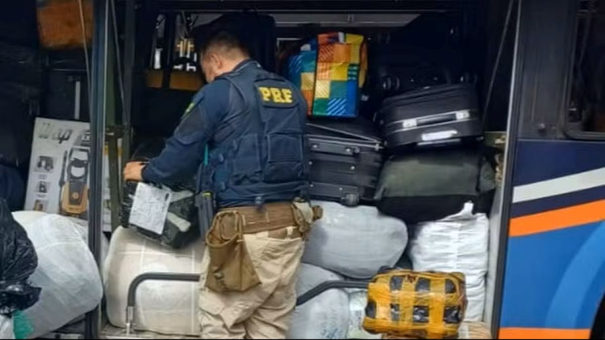 PRF abre mala em fiscalização e encontra ossada e cinzas humanas em ônibus