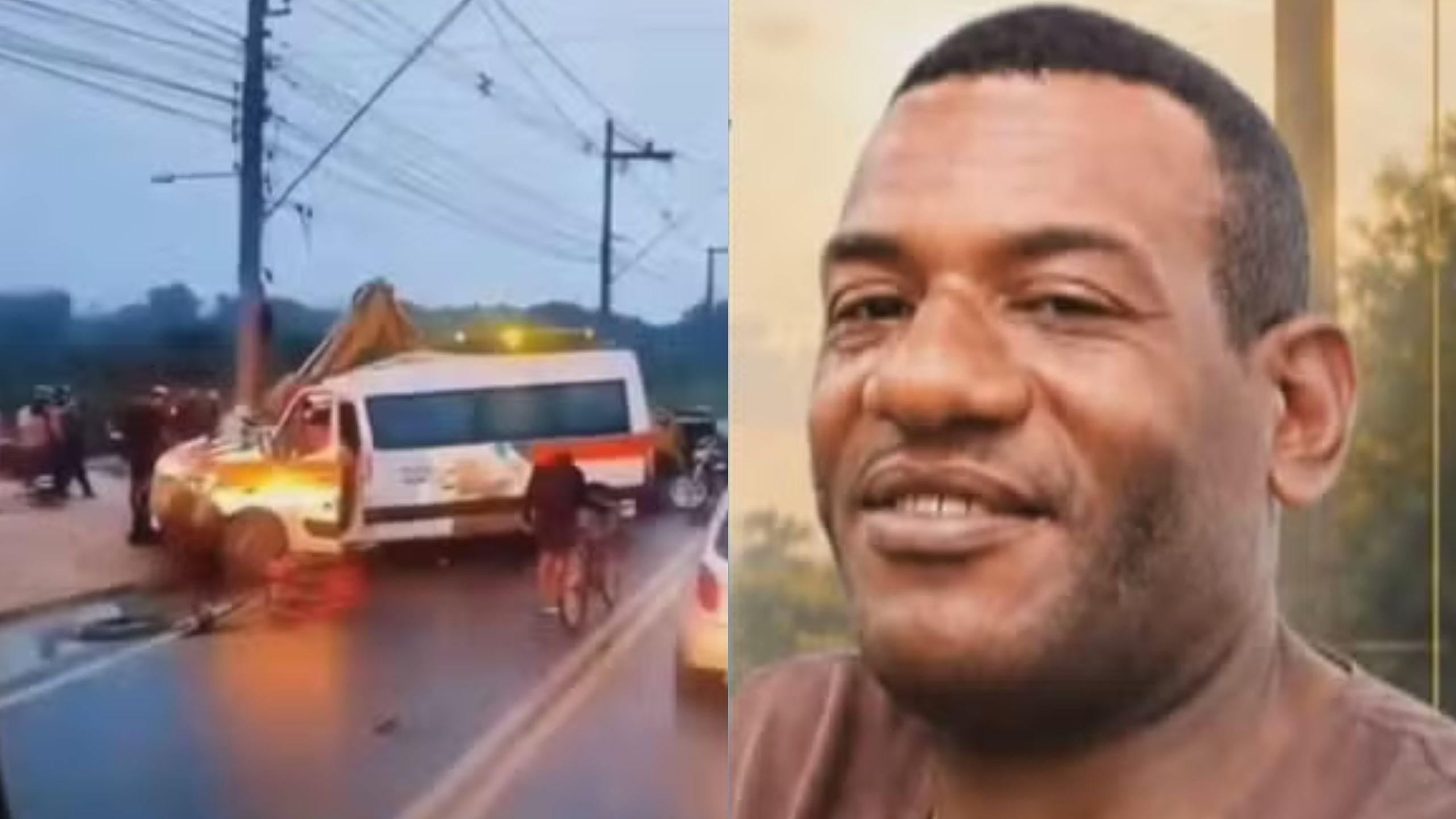 Acidente entre van e retroescavadeira deixa um passageiro morto e cinco feridos na Baixada