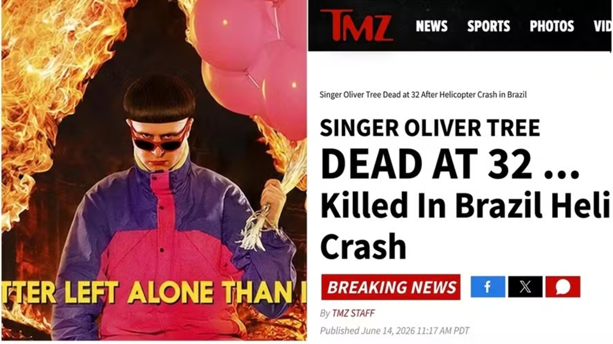 Imprensa internacional destaca morte de Oliver Tree em tragédia no Rio