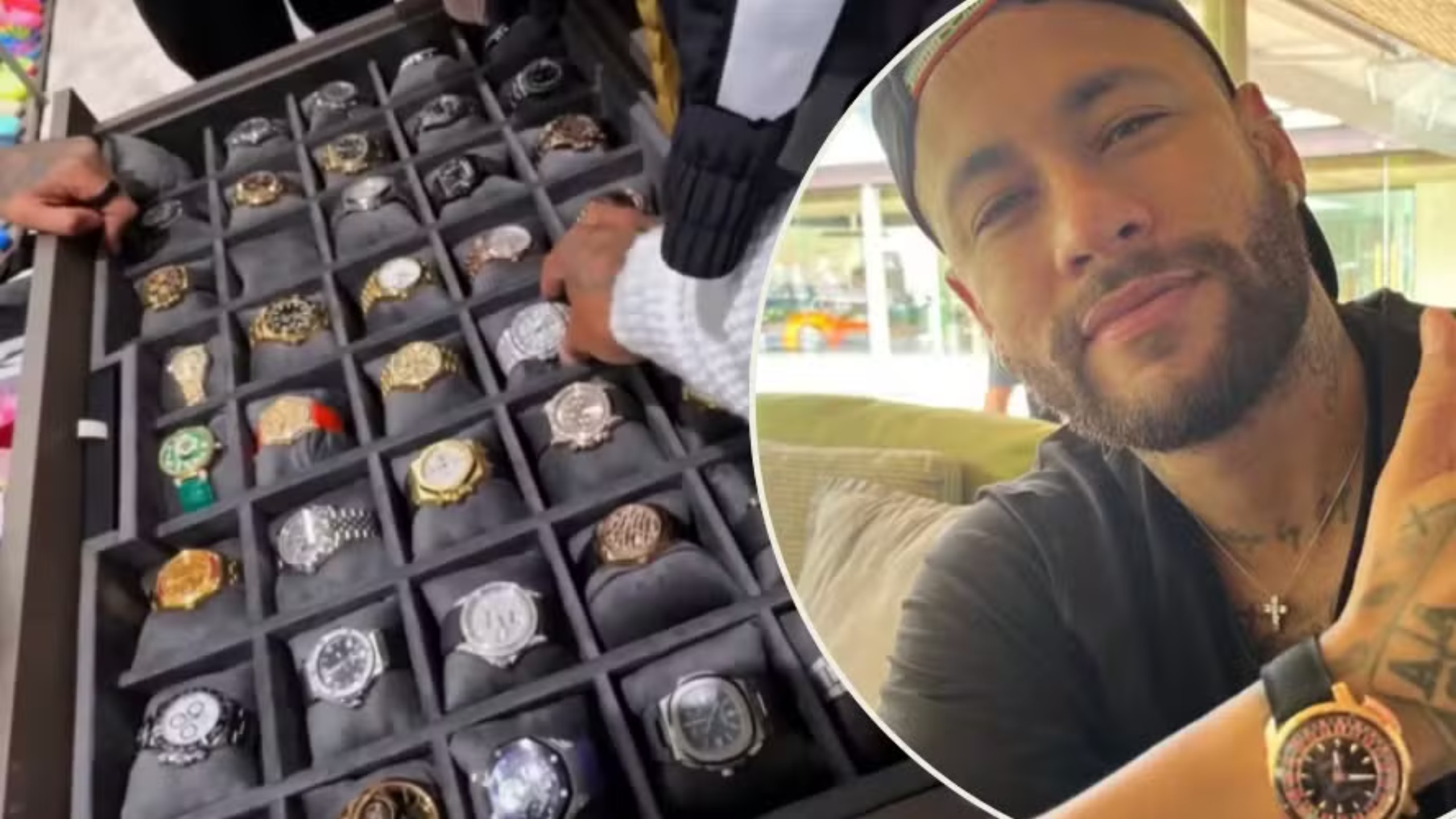 Neymar exibe coleção de relógios de luxo de mais de R$ 21 milhões que levará para a Copa 2026