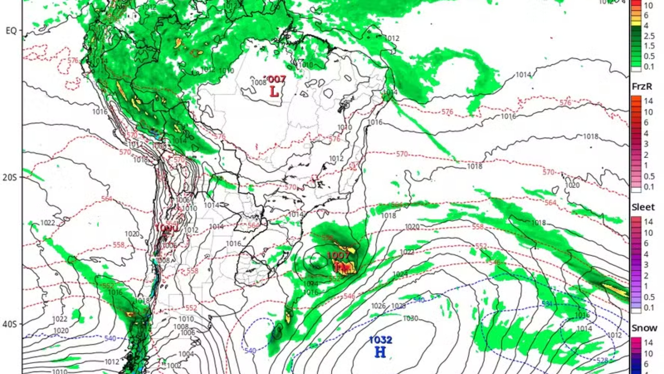 Ciclone no Atlântico mantém frio no Rio e Sudeste; ventos e chuva ganham força no Sul