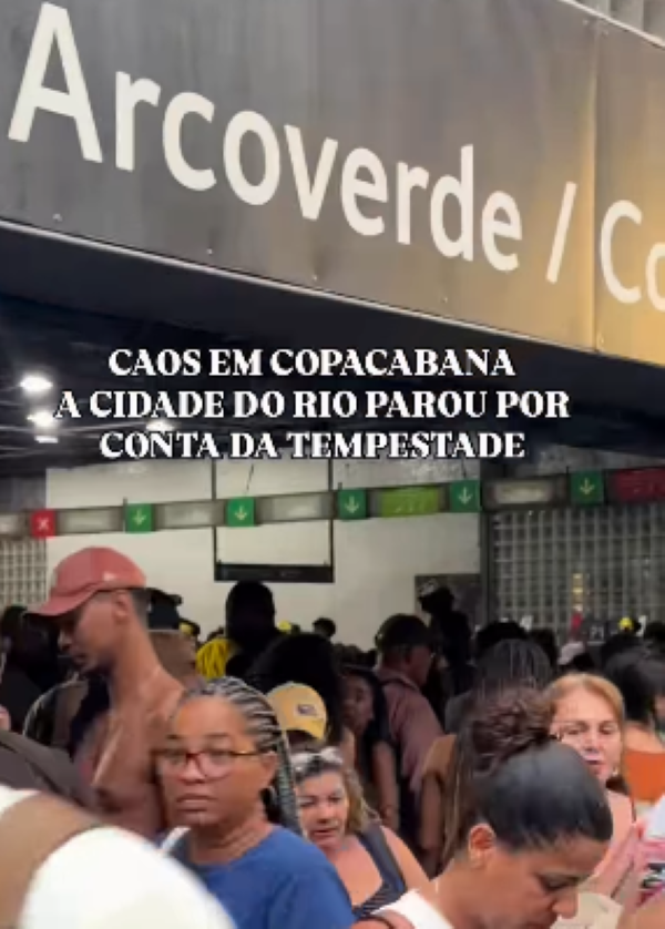 Vídeo: Copacabana fica sem luz e estação do metrô registra caos durante ventania