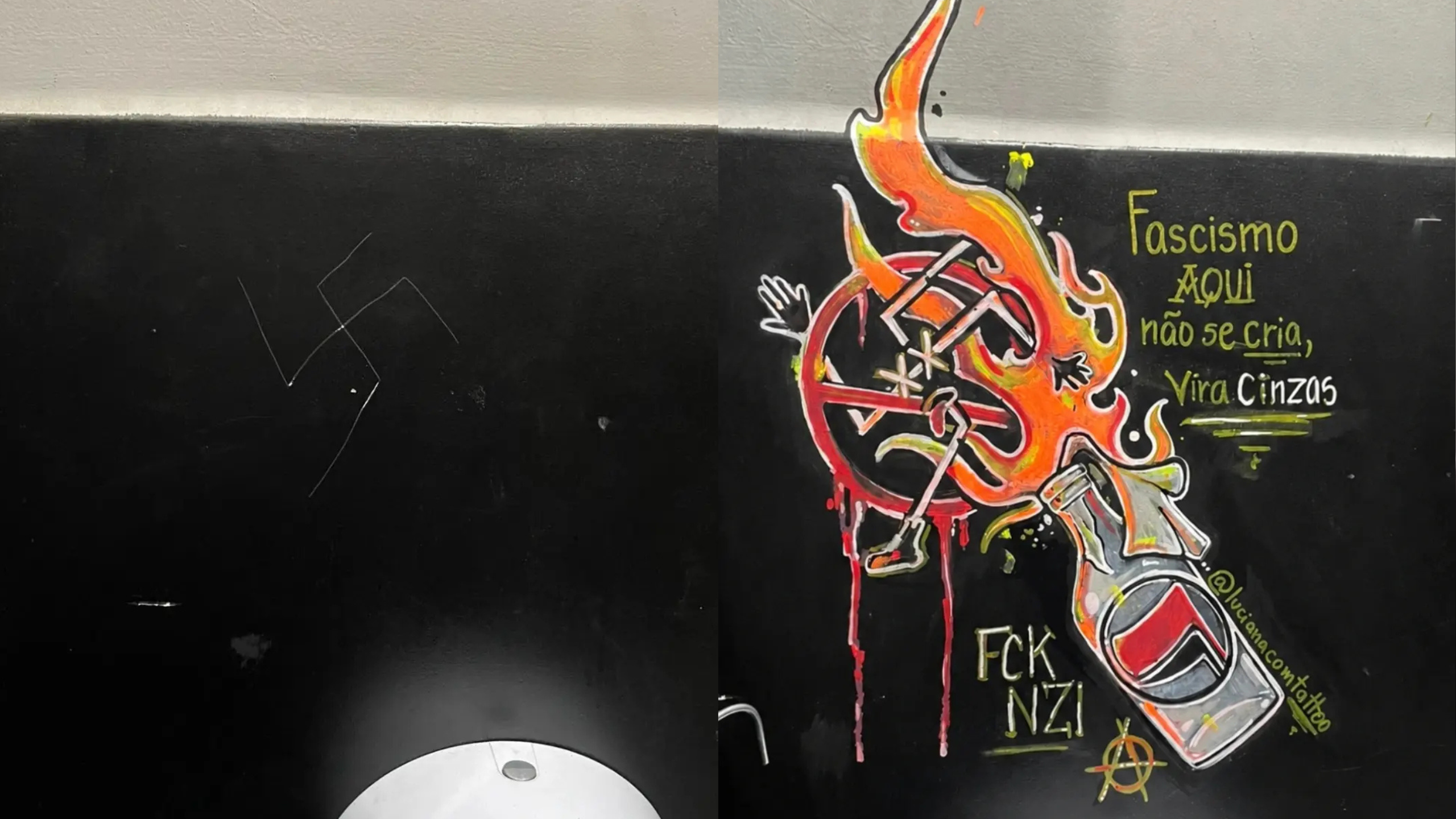Bar do Grajaú denuncia desenho de símbolo nazista feita por cliente: ‘Imbecil’