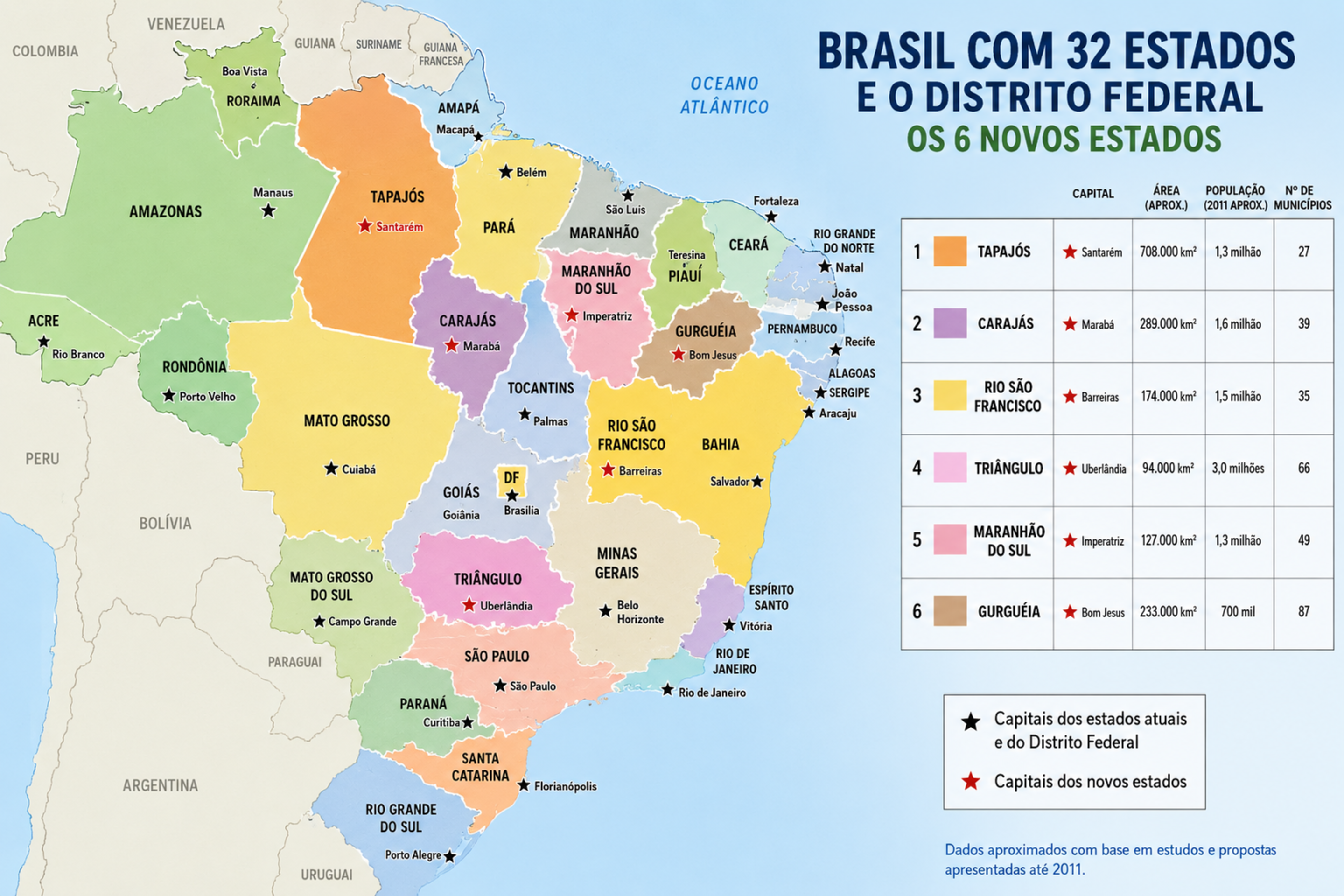 O mapa dos sonhos frustrados: conheça os seis estados brasileiros que ficaram no papel