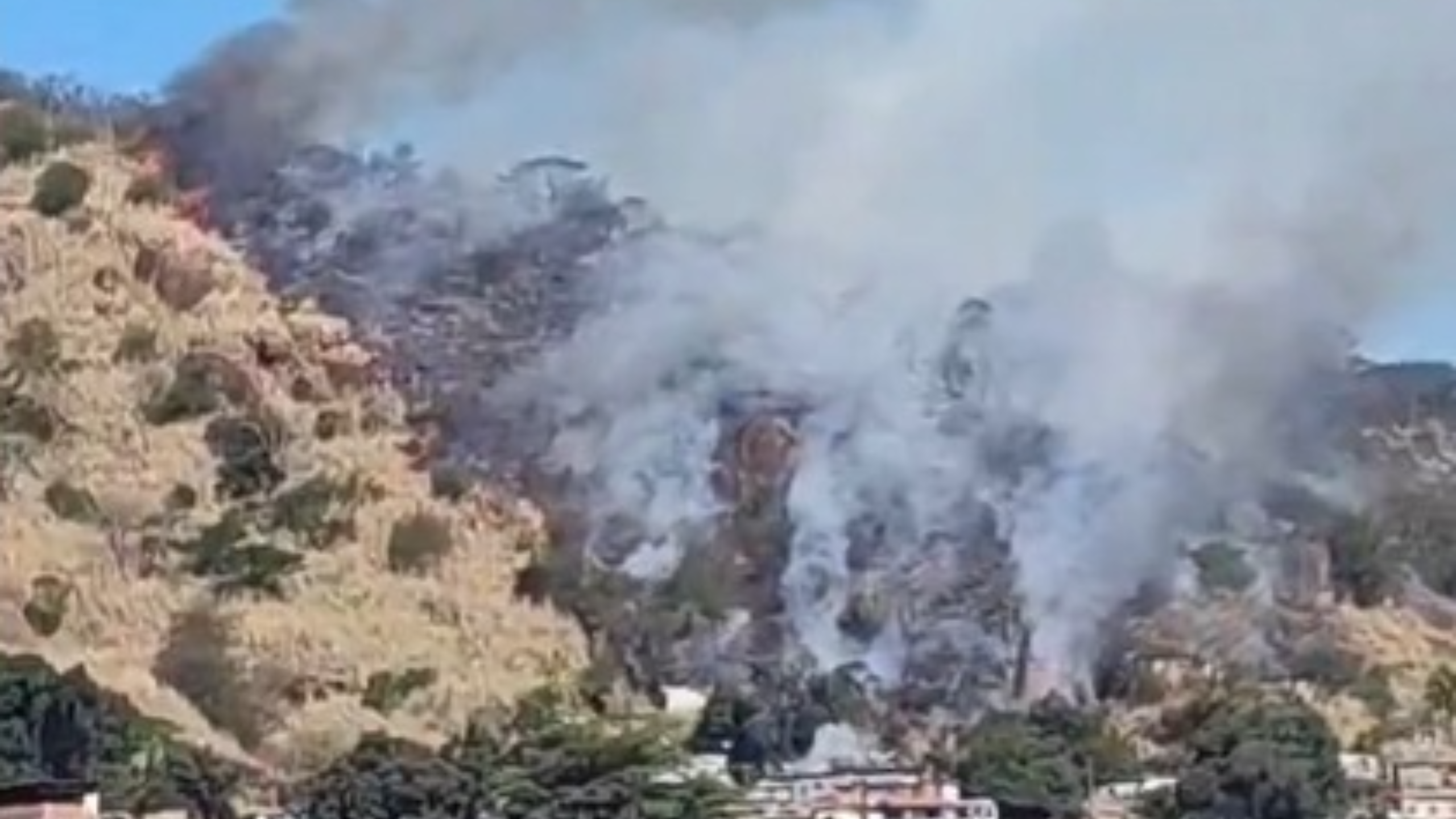 Vídeo: incêndio em vegetação assusta moradores no Complexo da Serrinha